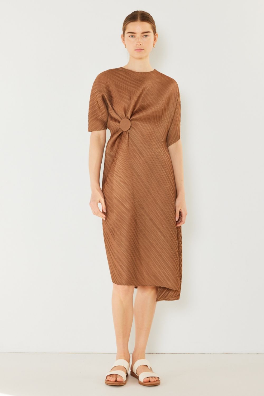 marina pleated midi dress Marina West Swim Pleated Dolman Sleeve Dress