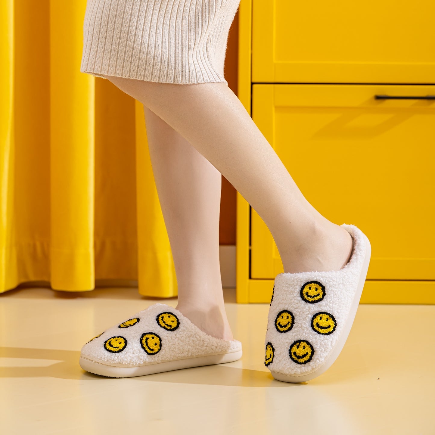 Blue Zone Planet | Melody Smiley Face Slippers BLUE ZONE PLANET