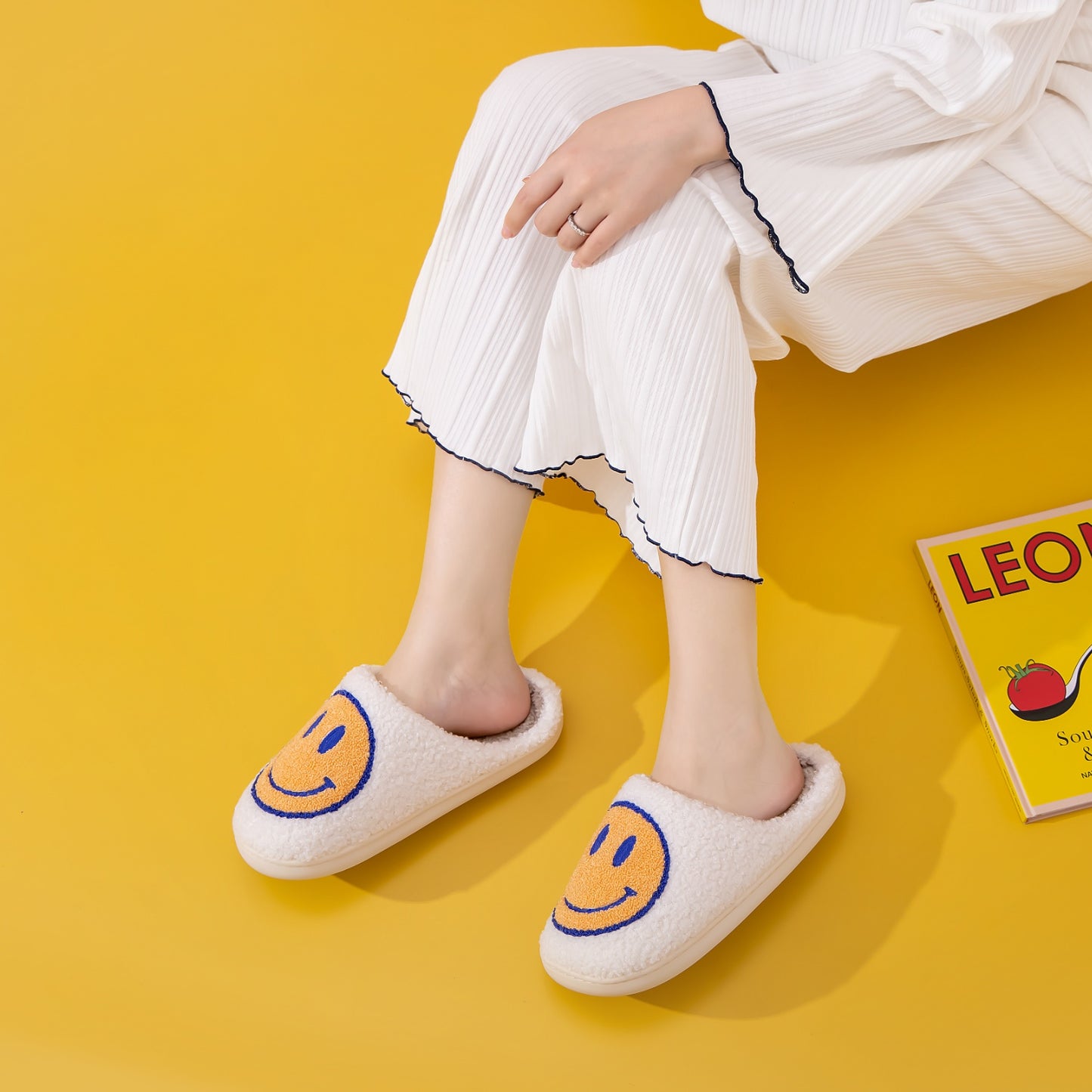 Blue Zone Planet | Melody Smiley Face Slippers BLUE ZONE PLANET
