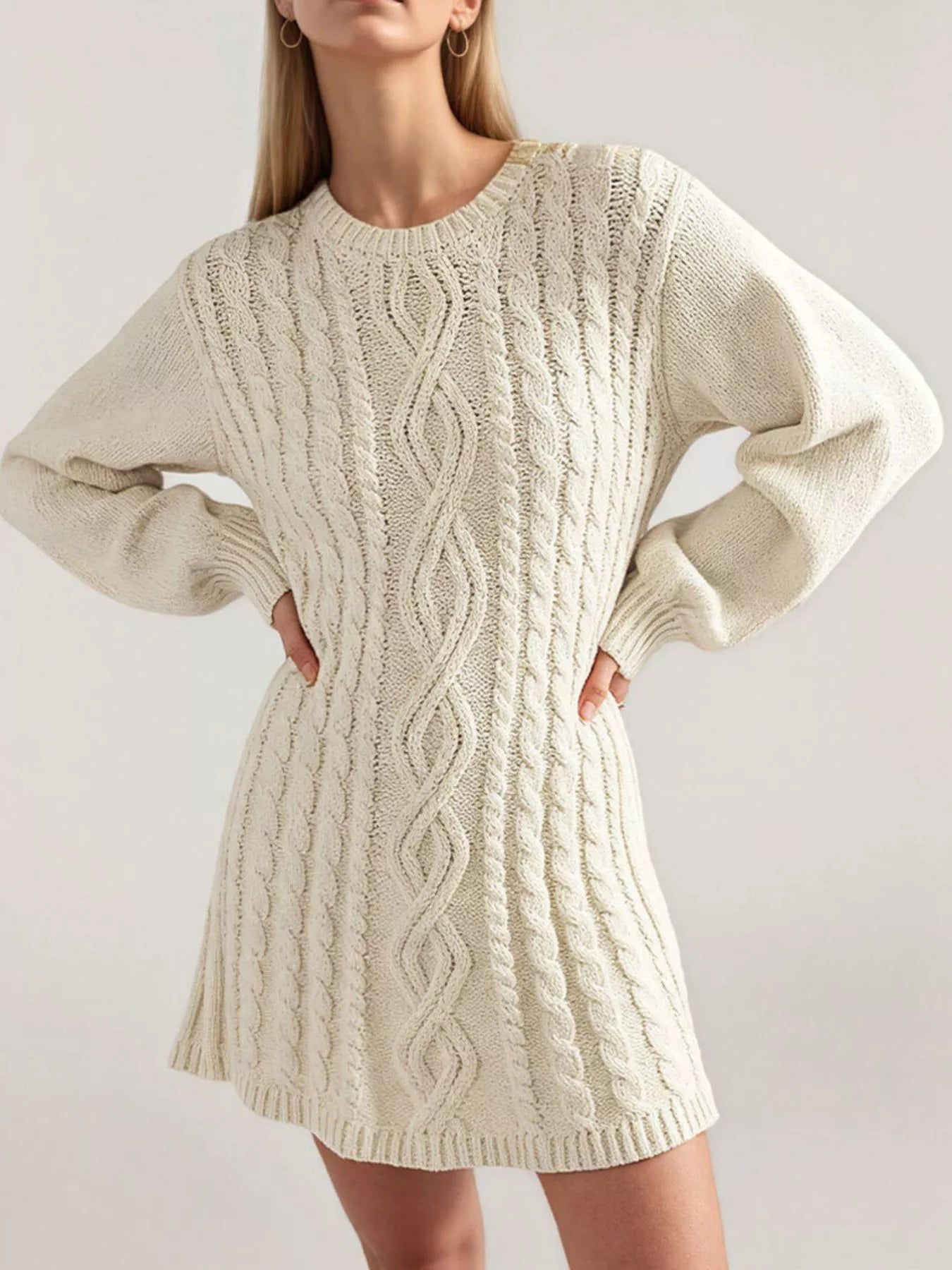 mini cable knit sweater dress Apricot / M Color:Glimmer NFL Team Apparel Toddler Crafted from soft Havan