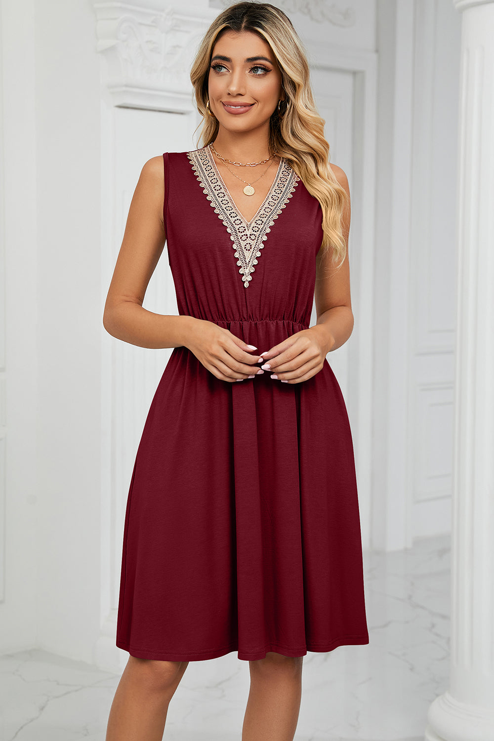 Blue Zone Planet | Pocketed V-Neck Wide Strap Dress BLUE ZONE PLANET