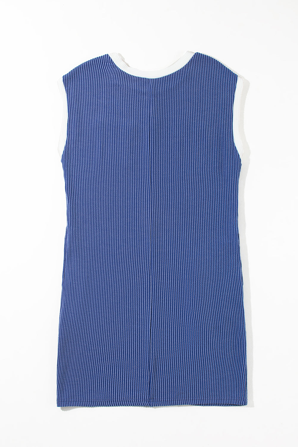 Blue Zone Planet | Sail Blue Rib Textured Cap Sleeve T-Shirt Dress Blue Zone Planet