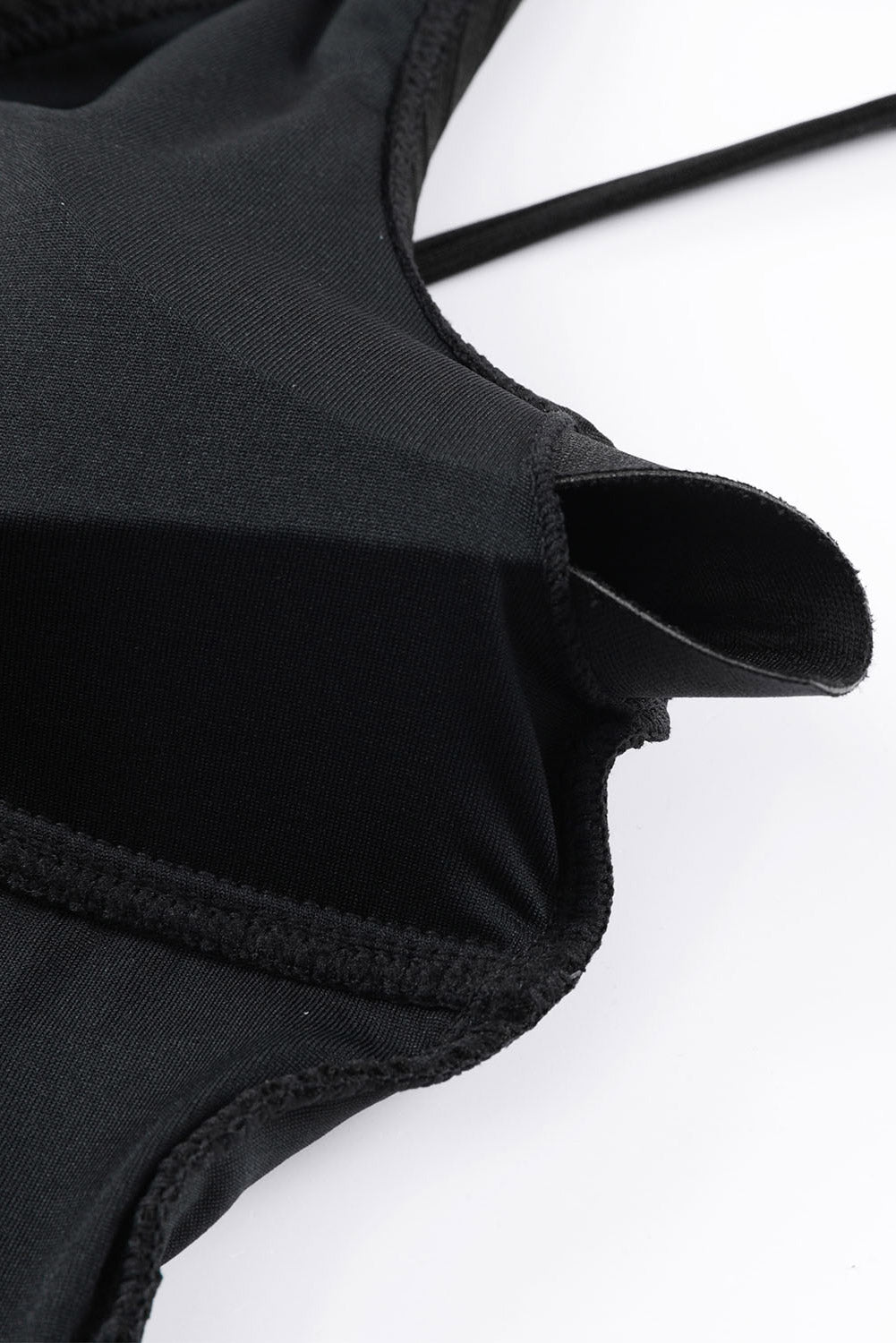 Blue Zone Planet | Black Adjustable Straps Ribbed Knit One Piece Swimsuit Blue Zone Planet
