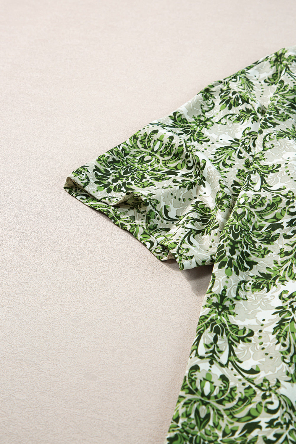 Blue Zone Planet | Green Vintage Floral Print Open Top and Shorts Outfit Blue Zone Planet