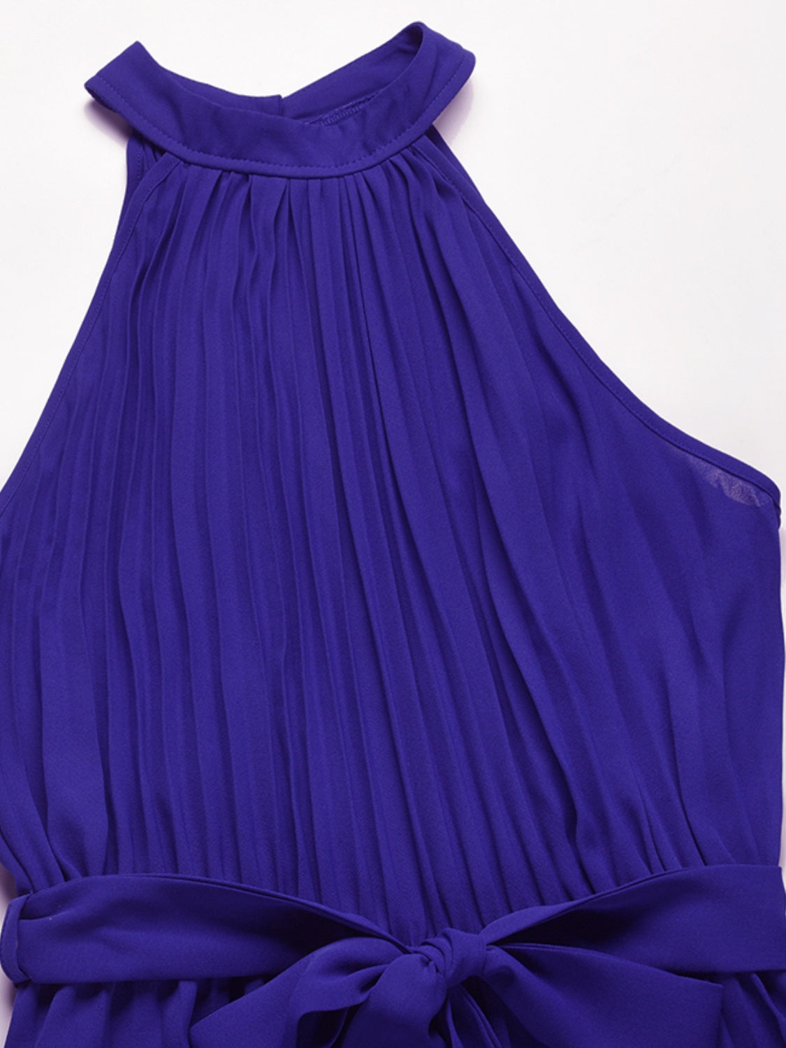 Blue Zone Planet | Cutout Tied Pleated Sleeveless Jumpsuit BLUE ZONE PLANET