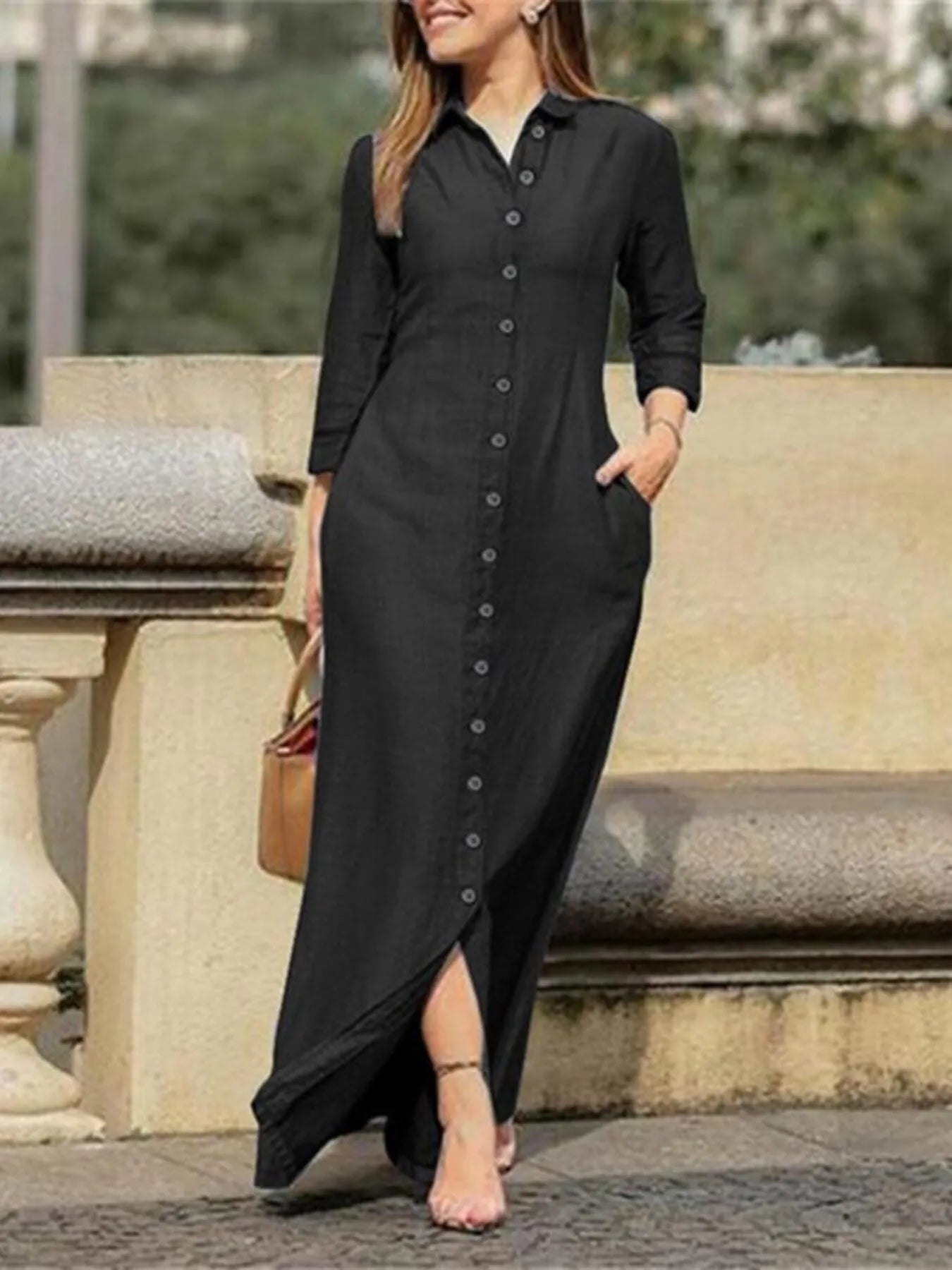 Full Size Button-Down Maxi Denim Dress Plus Size – Blue Zone Planet Full Size Button-Down Maxi Denim Dress Plus Size – Blue Zone Planet