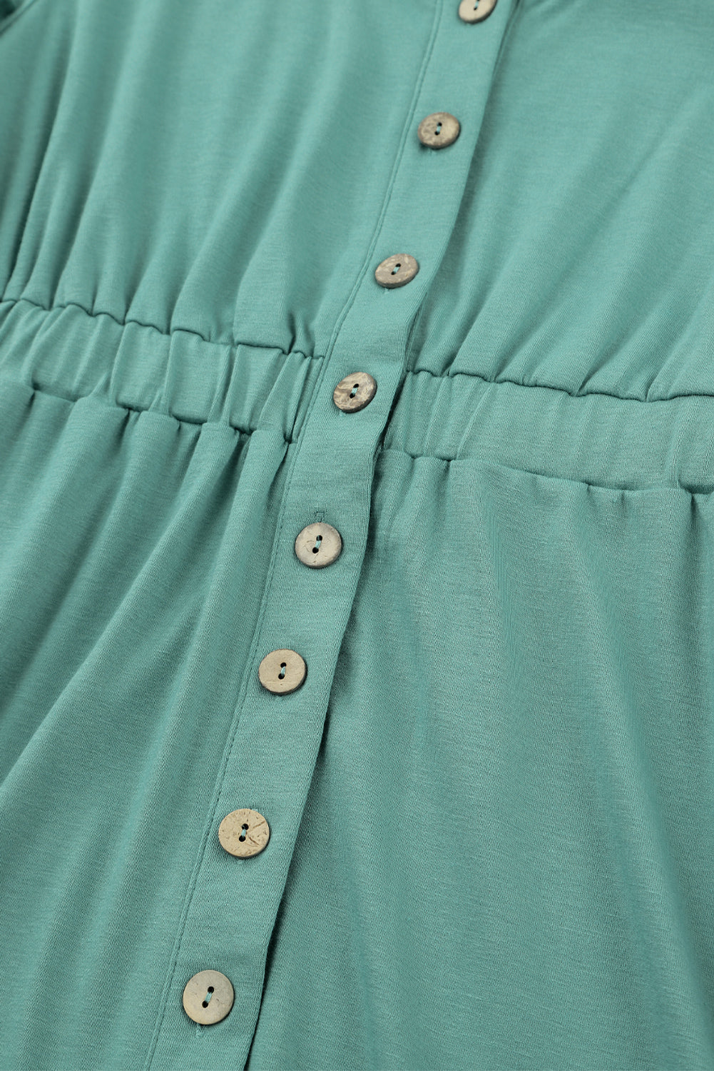 Yellow Button Up High Waist Long Sleeve Dress Blue Zone Planet