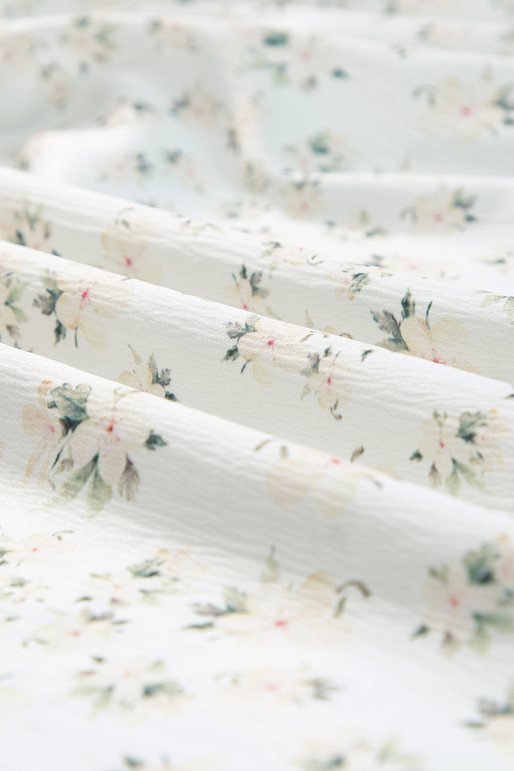 White Frilly Shirred Bodice Tiered Floral Maxi Dress Blue Zone Planet