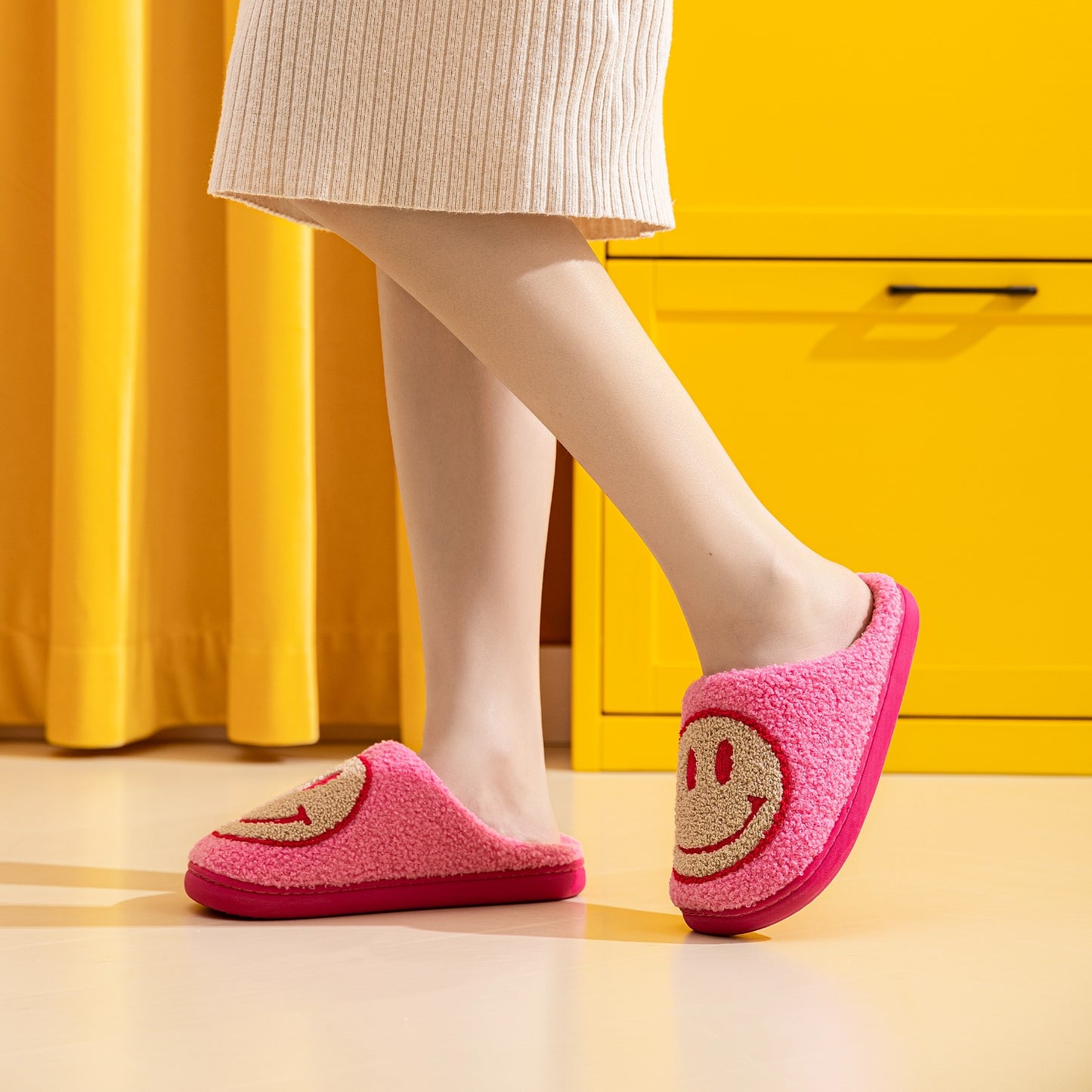 Blue Zone Planet | Melody Smiley Face Slippers BLUE ZONE PLANET