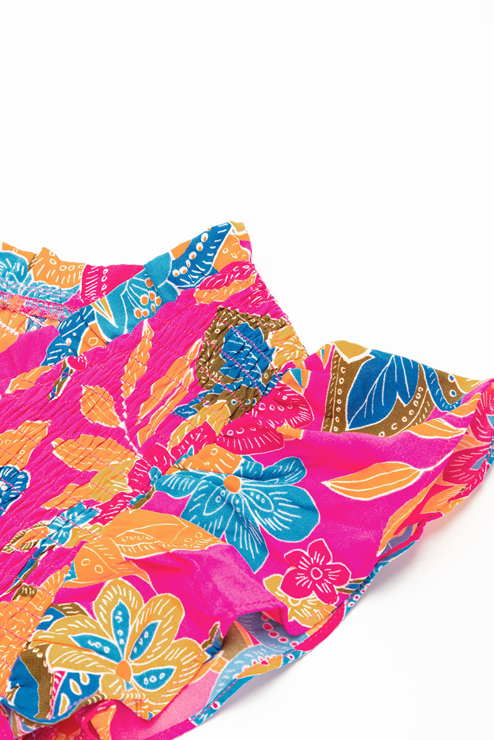 Blue Zone Planet | Rose Red Boho Floral V Neck Ruffle Tiered Long Dress Blue Zone Planet