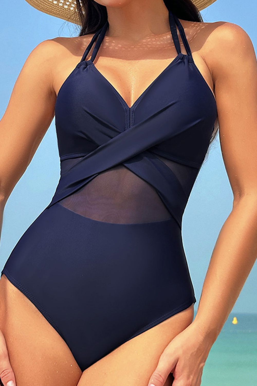 Blue Zone Planet | Crisscross Halter Neck One-Piece Swimwear BLUE ZONE PLANET