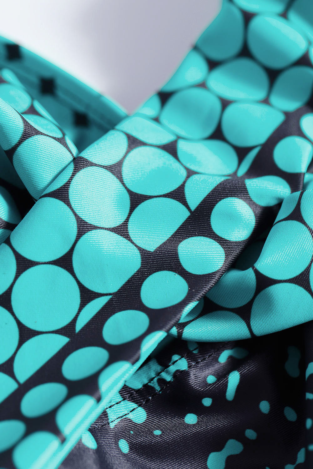 Blue Zone Planet | Turquoise Dot Print Halterneck Tankini Set Blue Zone Planet