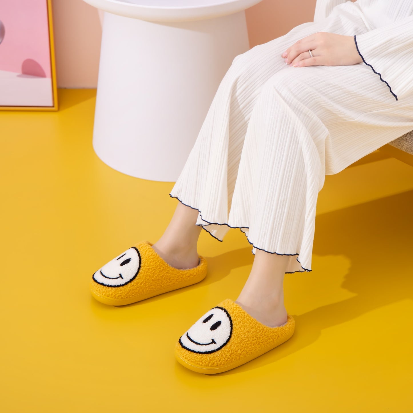 Blue Zone Planet | Melody Smiley Face Slippers BLUE ZONE PLANET