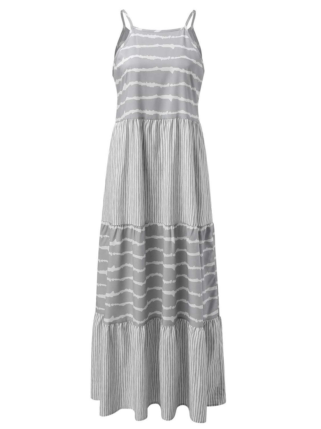 Blue Zone Planet | Tiered Striped Sleeveless Cami Dress BLUE ZONE PLANET