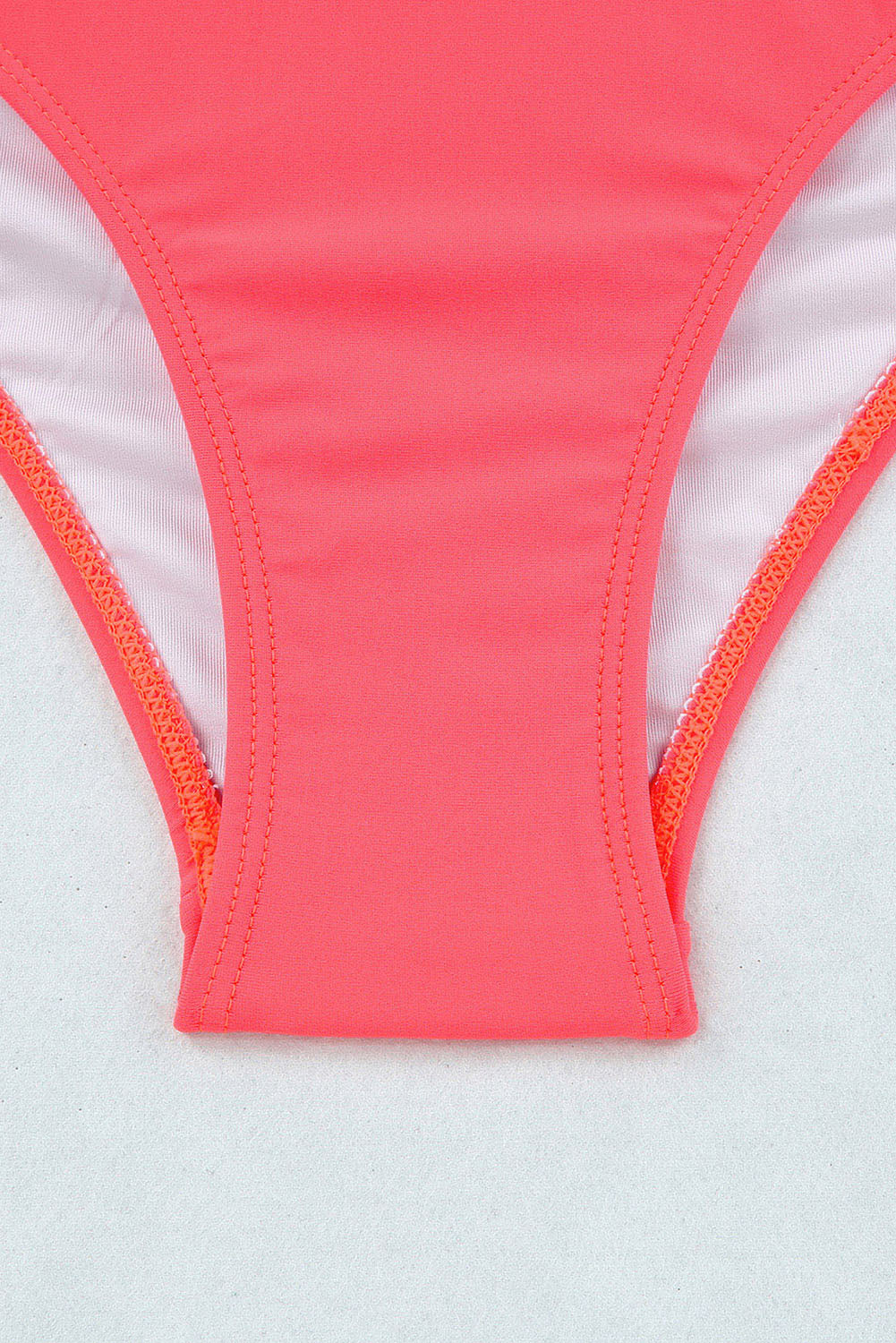Blue Zone Planet | Pink Scalloped Criss Cross High Waist Bikini Blue Zone Planet