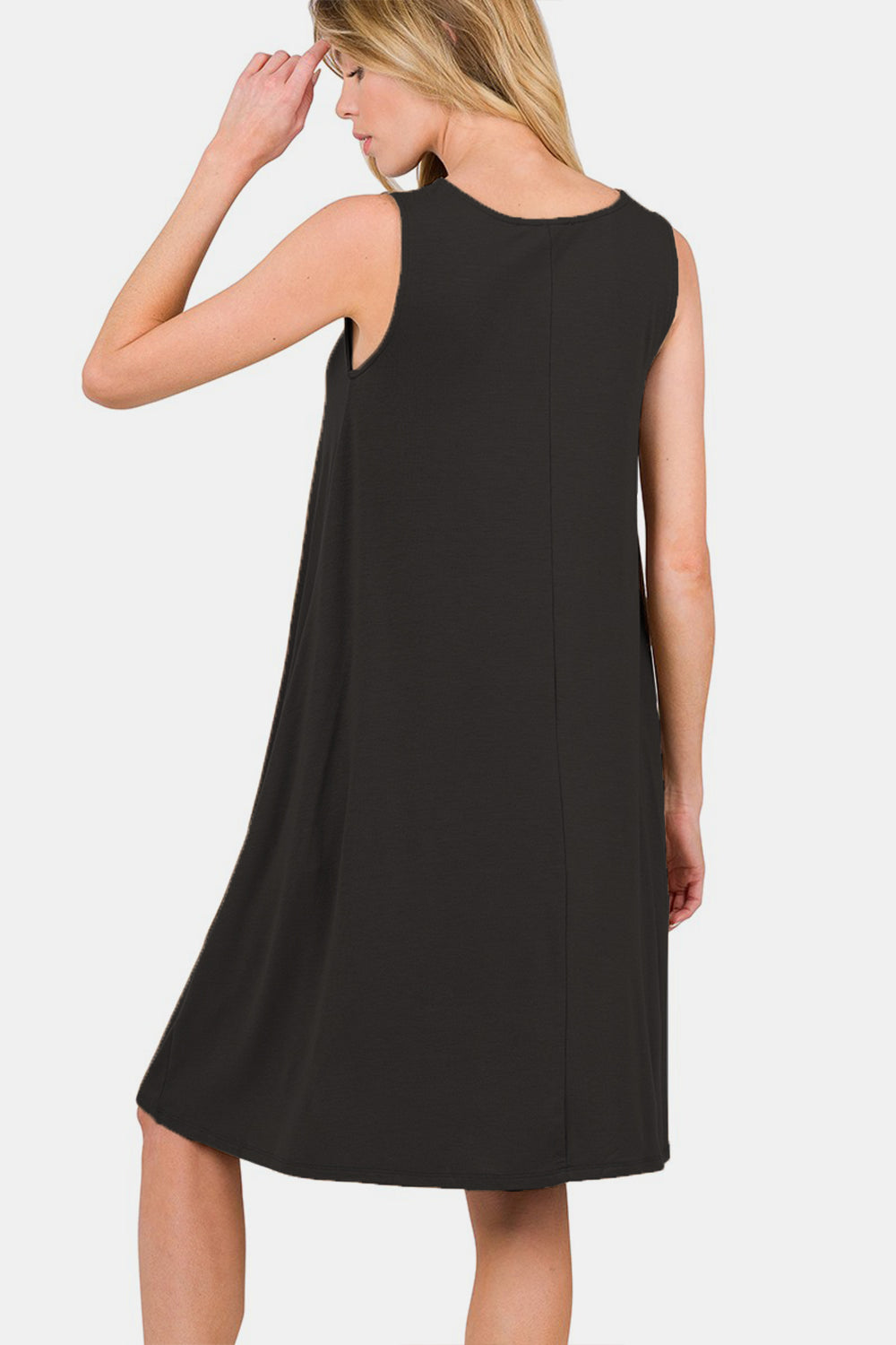 Blue Zone Planet | Zenana Full Size Sleeveless Flared Dress with Side Pockets BLUE ZONE PLANET