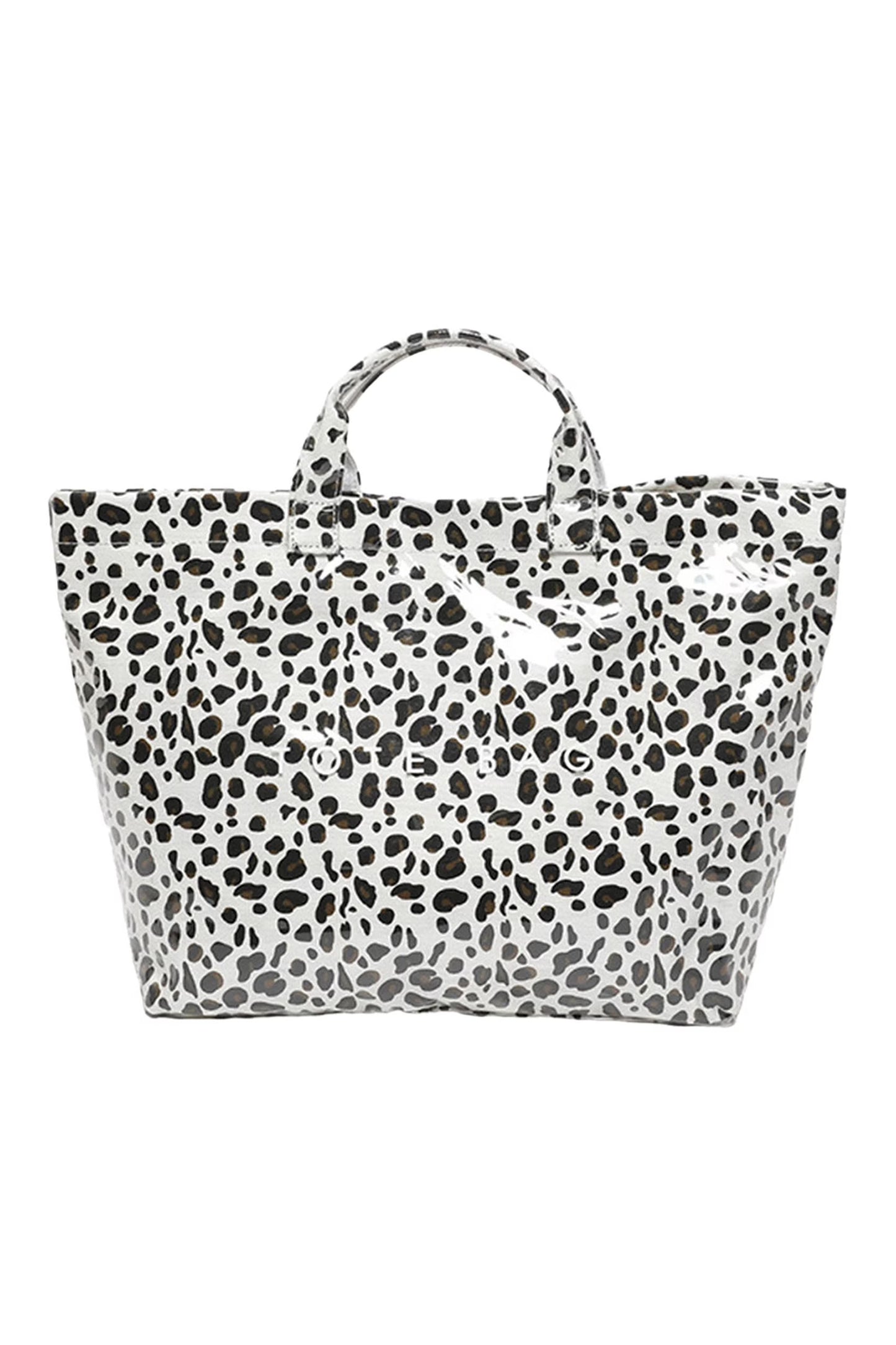 Color black Leopard PU Leather Water Proof Tote Bag