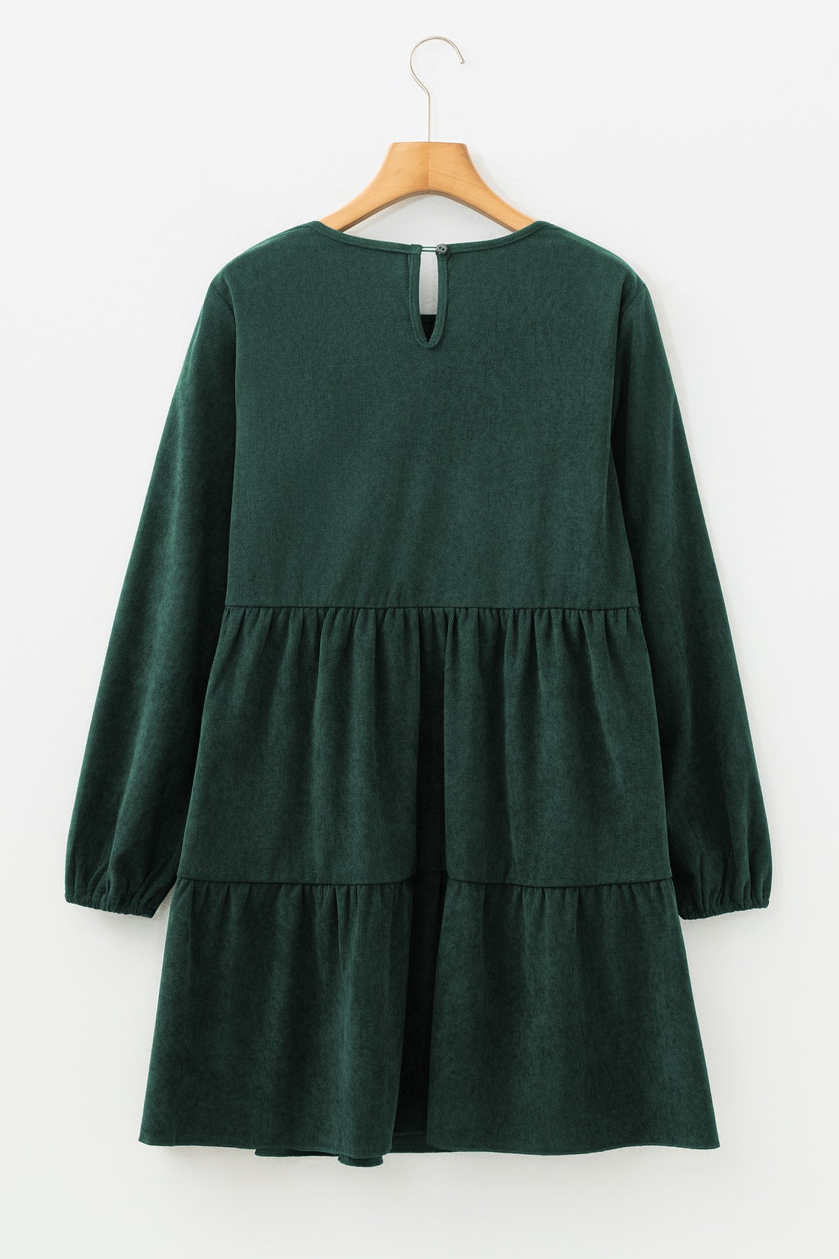 Black Lantern Sleeve Tiered Mini Dress