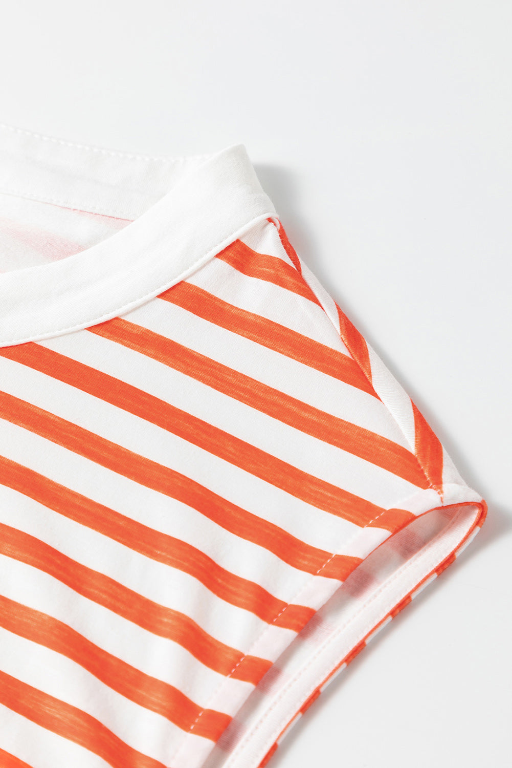 Orange Stripe Oversized Buttoned Front Sleeveless Wide Leg Jumpsuit Blue Zone Planet