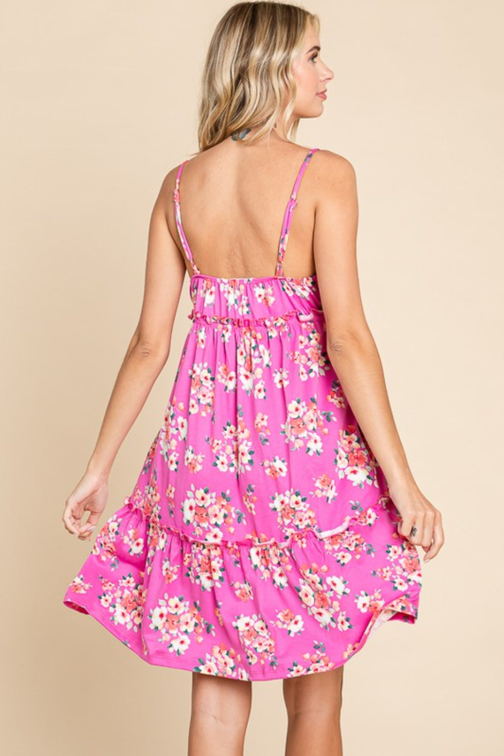 Blue Zone Planet | Culture Code Full Size Floral Ruffled Cami Dress BLUE ZONE PLANET