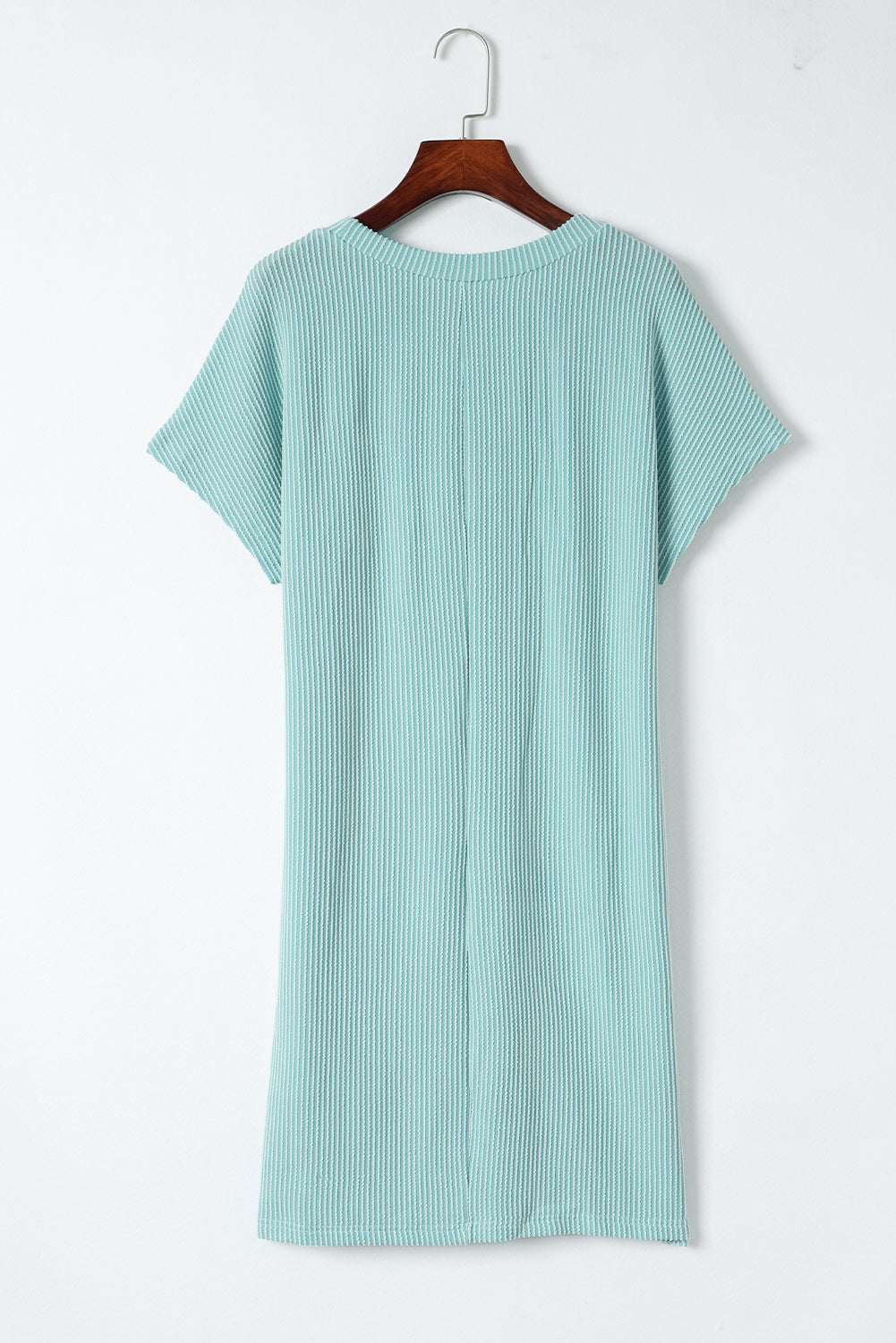 Blue Zone Planet | Striped Ribbed Knit T-shirt Shift Dress Blue Zone Planet