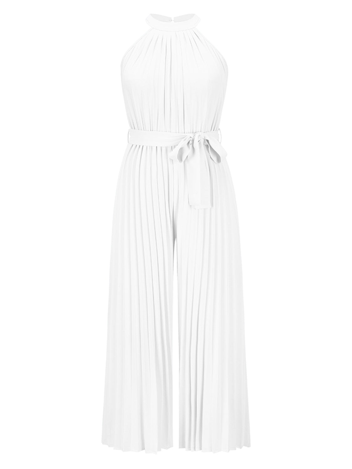 Blue Zone Planet | Cutout Tied Pleated Sleeveless Jumpsuit BLUE ZONE PLANET