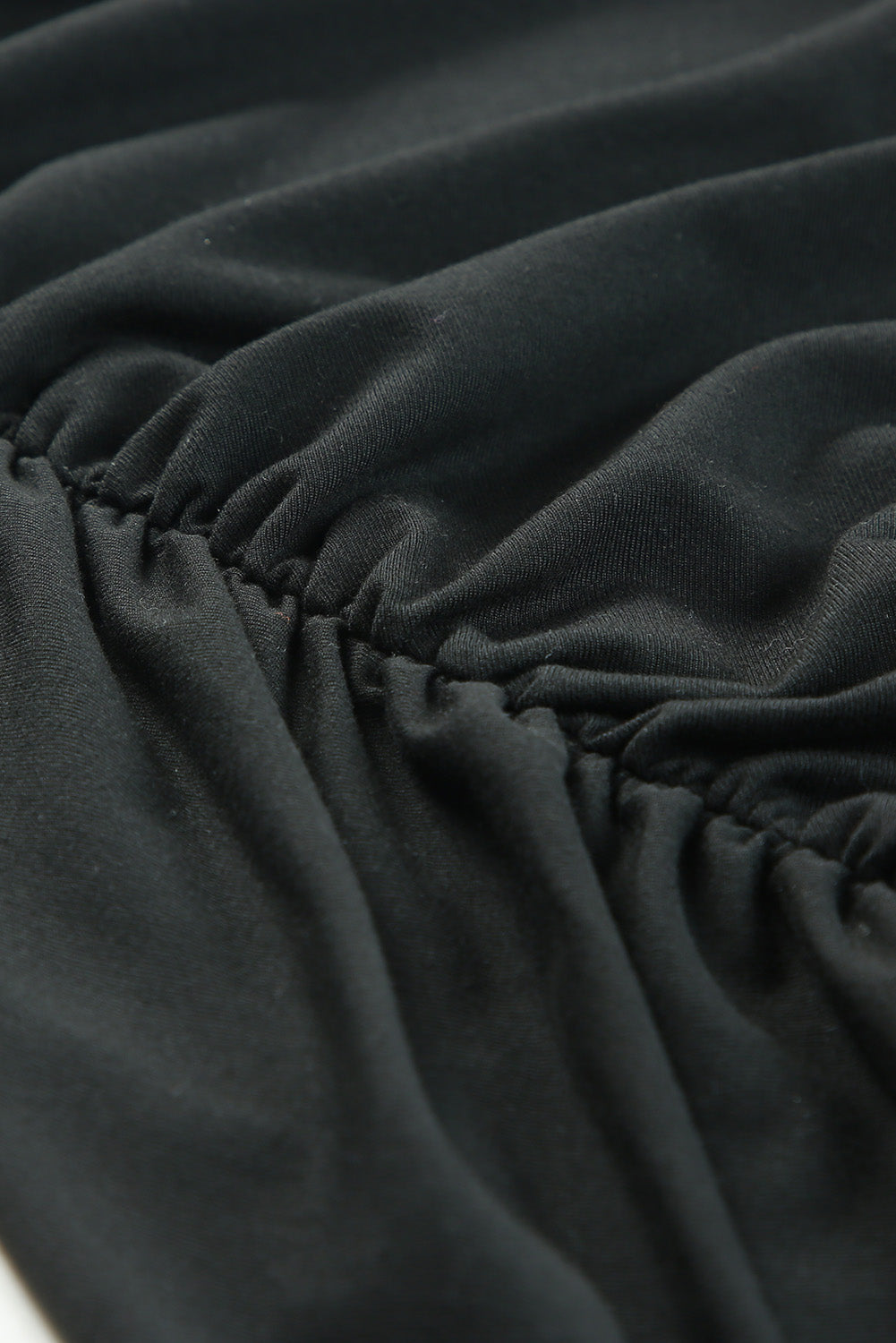 Blue Zone Planet | Black One-shoulder Short Sleeve Ruched Bodycon Dress Blue Zone Planet