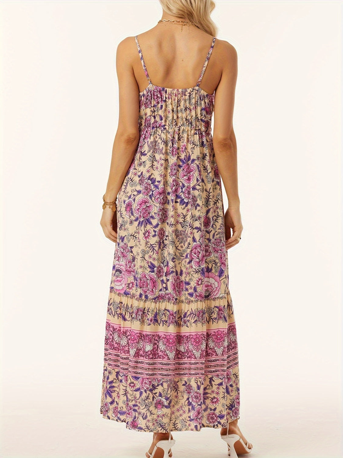 Blue Zone Planet | Printed Scoop Neck Midi Cami Dress BLUE ZONE PLANET
