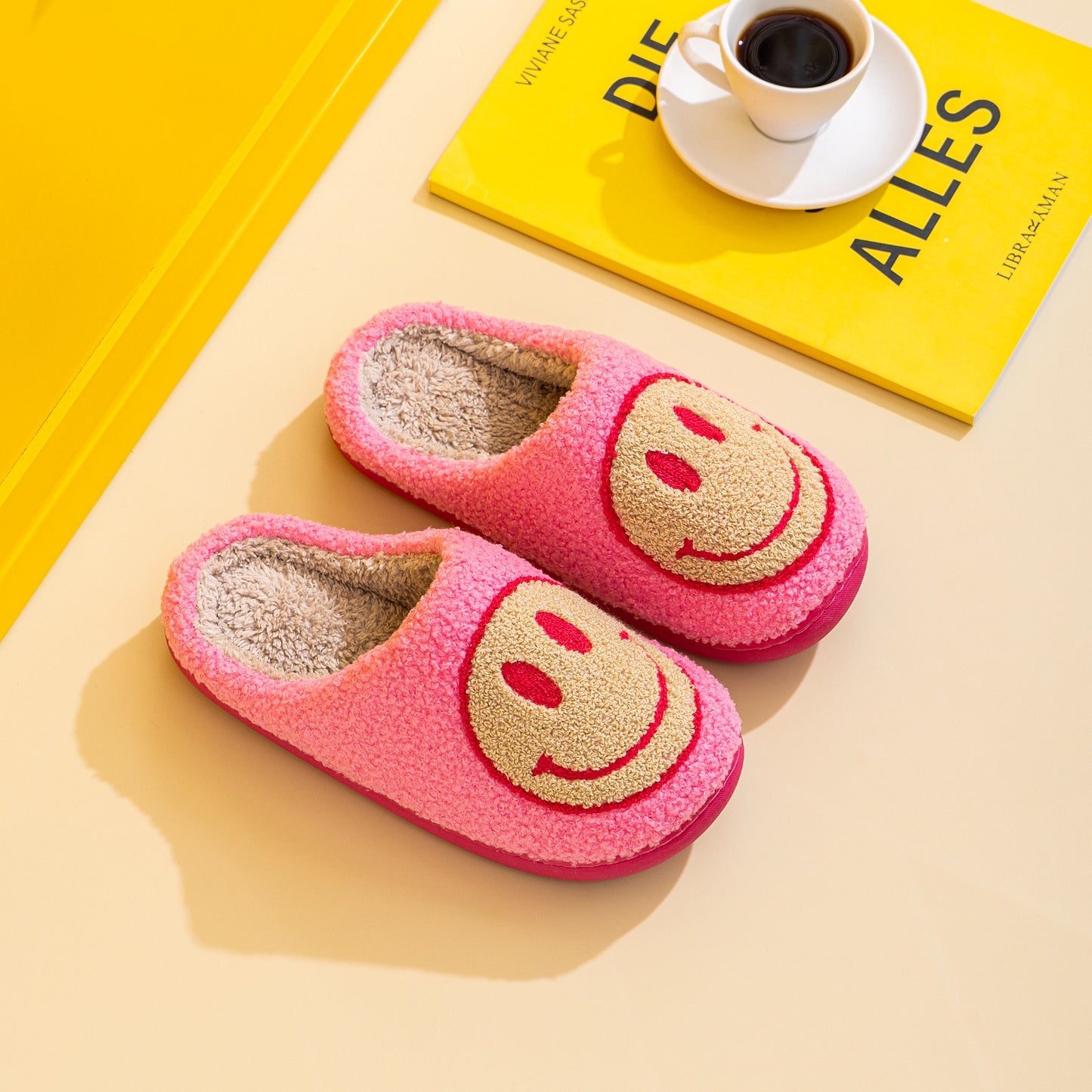 Blue Zone Planet | Melody Smiley Face Slippers BLUE ZONE PLANET