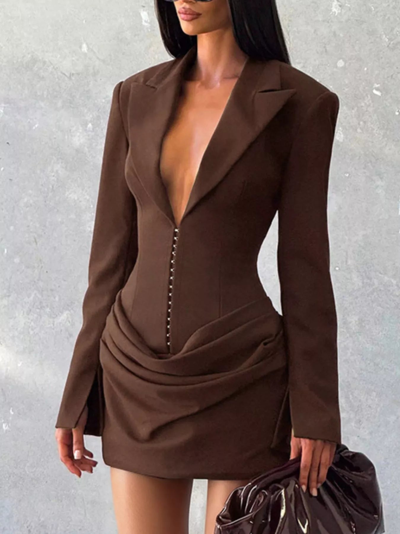 mini dress with blazer outfit Vestido Tipo Saco Delani Mini - Carbn