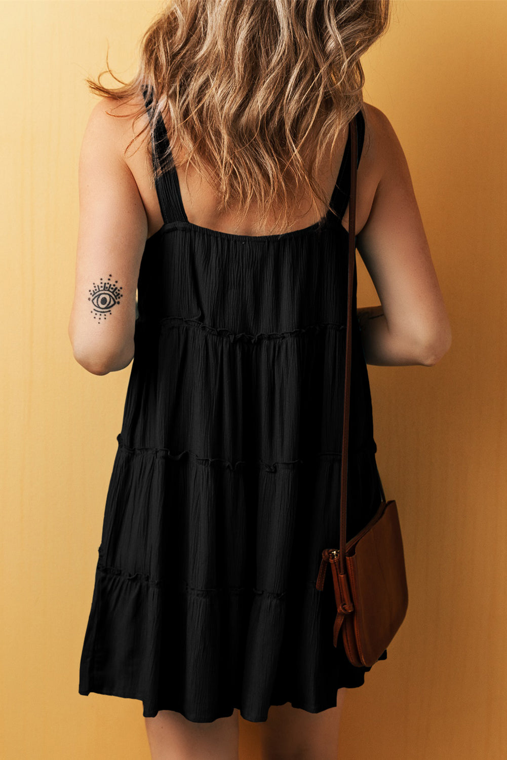 Blue Zone Planet | Round Neck Wide Strap Mini Dress BLUE ZONE PLANET