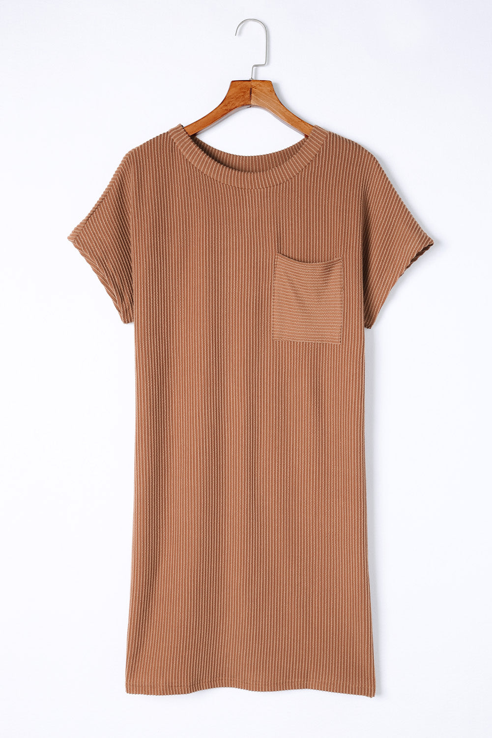 Blue Zone Planet | Striped Ribbed Knit T-shirt Shift Dress Blue Zone Planet