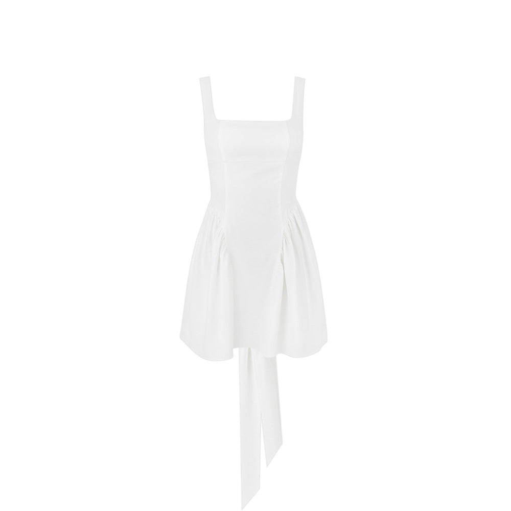 Blue Zone Planet | Juliana's French Backless Spliced Ruffle Skirt Back Bow Mini Dress Blue Zone Planet