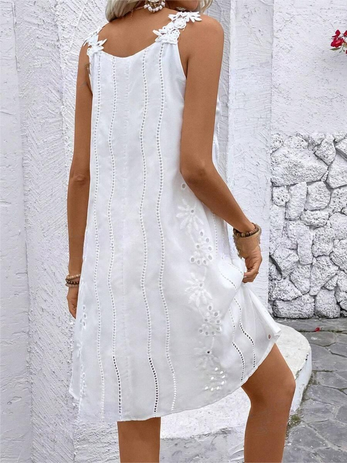 Blue Zone Planet | Lace Detail V-Neck Mini Dress BLUE ZONE PLANET