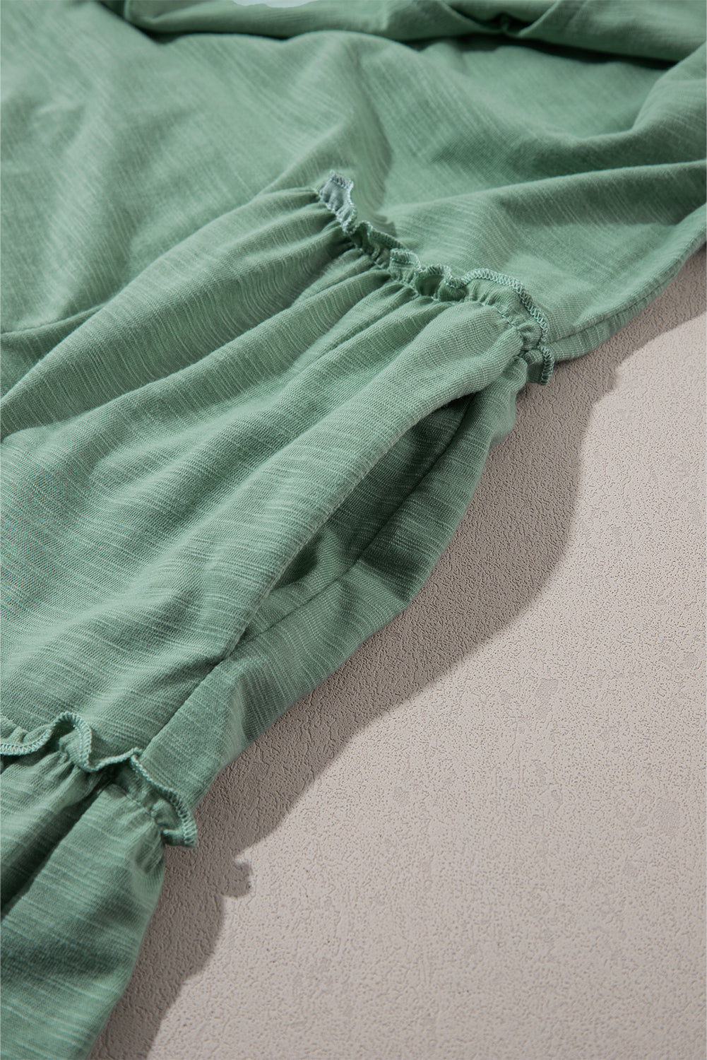 Blue Zone Planet | Moonlight Jade Split V Neck Tiered Flowy Sleeveless Dress Blue Zone Planet