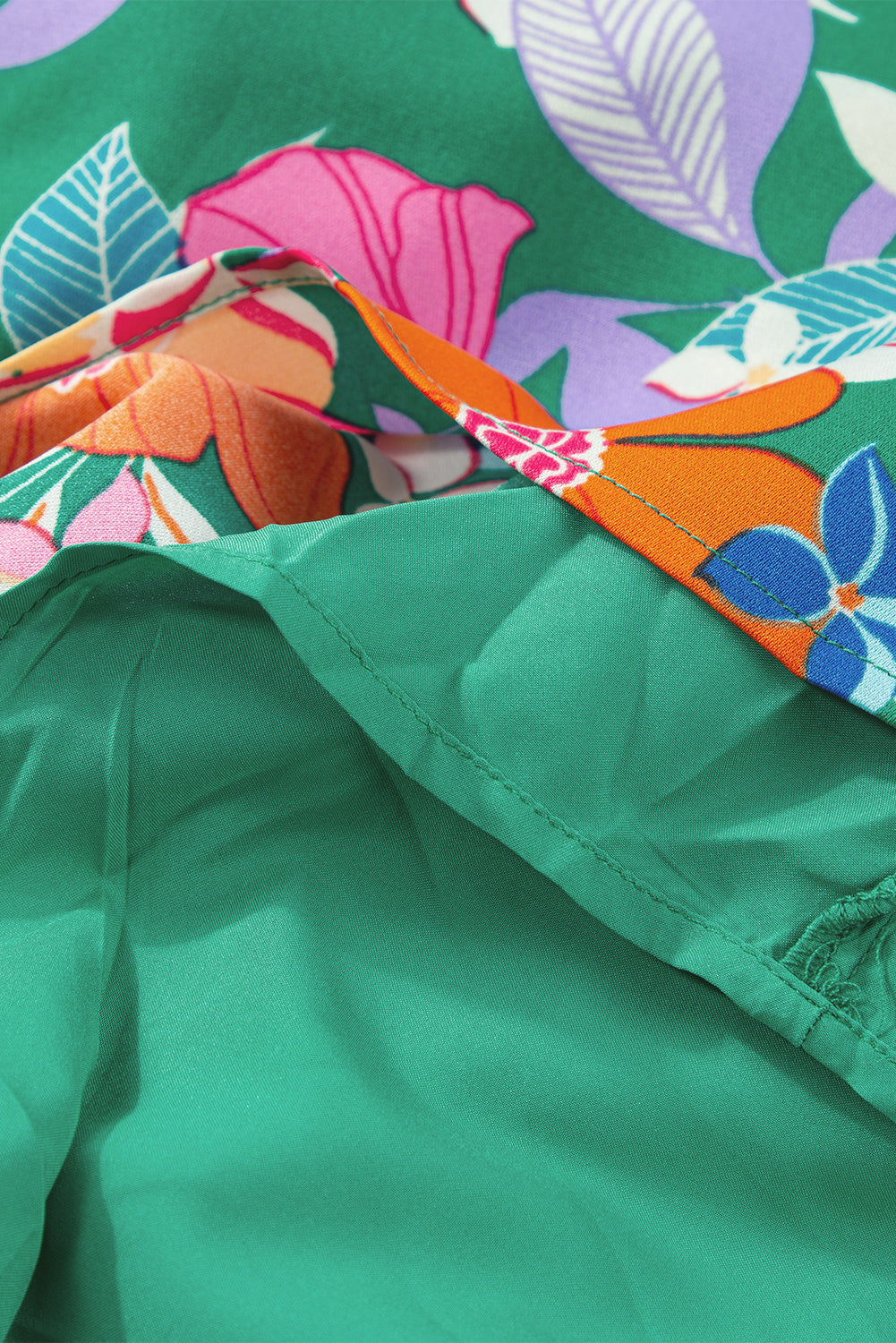 Blue Zone Planet | Green Floral Print Sleeveless Ruffle Tiered Maxi Dress Blue Zone Planet