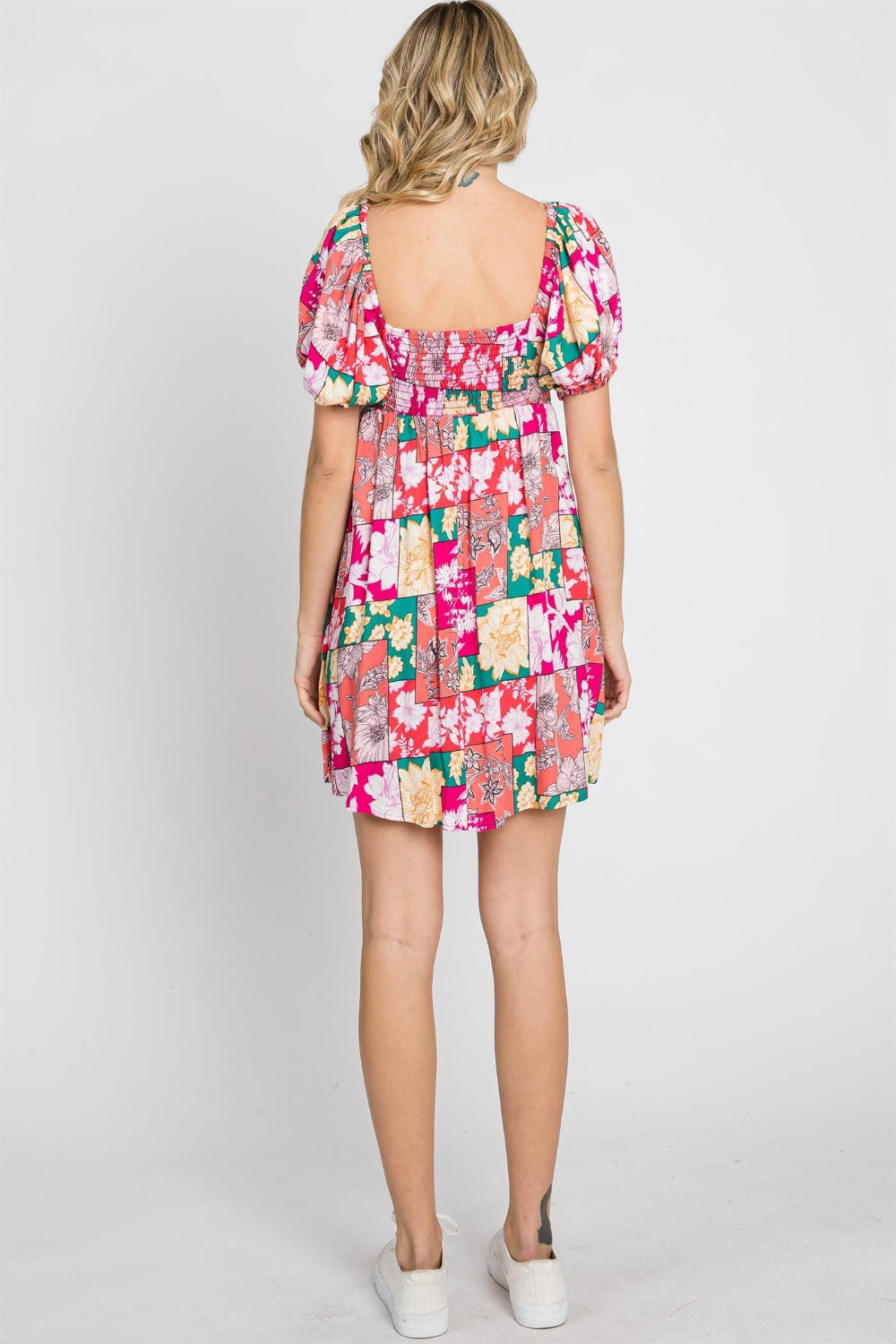 Blue Zone Planet | GeeGee Floral Ruff Sleeve Mini Dress BLUE ZONE PLANET