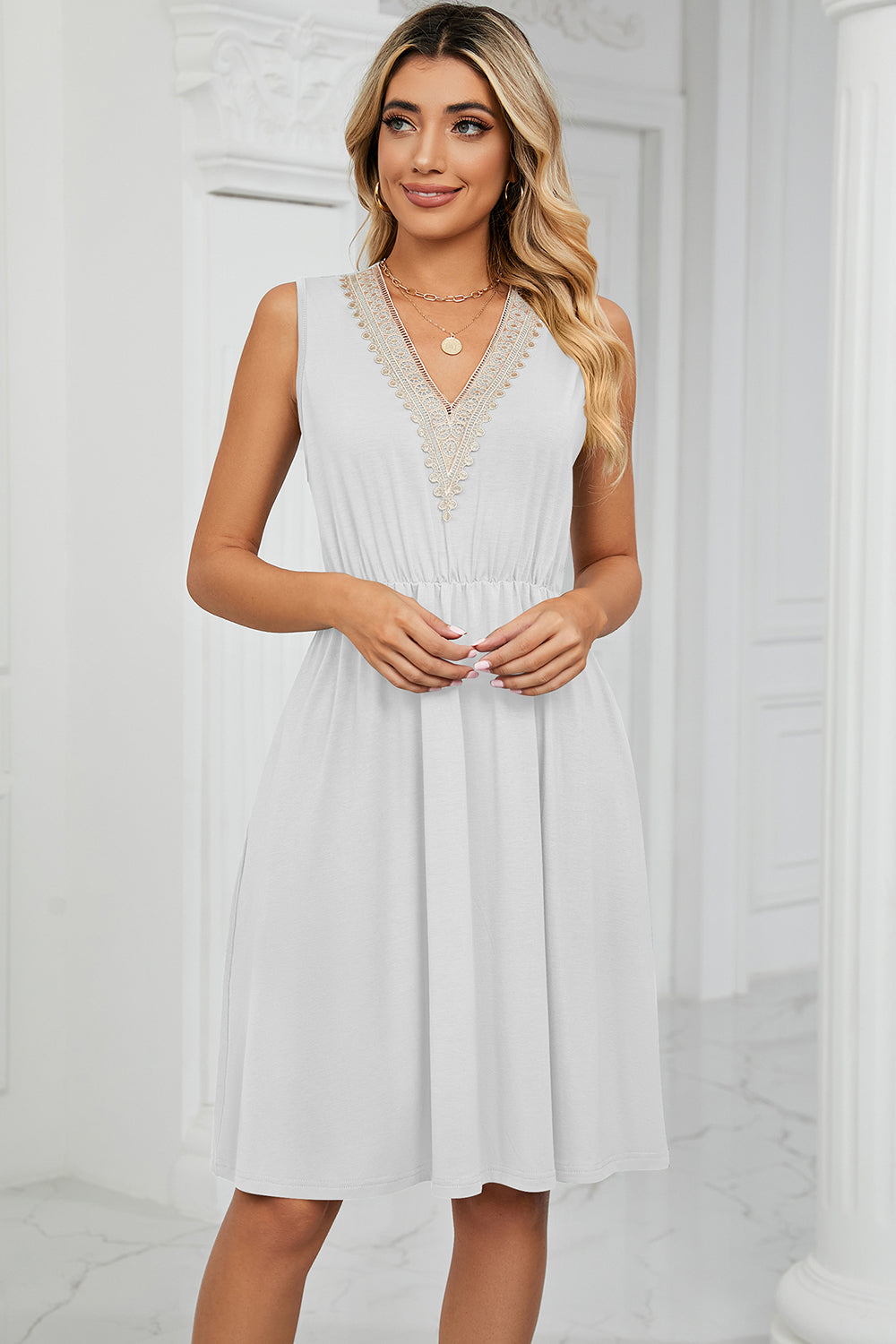 Blue Zone Planet | Pocketed V-Neck Wide Strap Dress BLUE ZONE PLANET