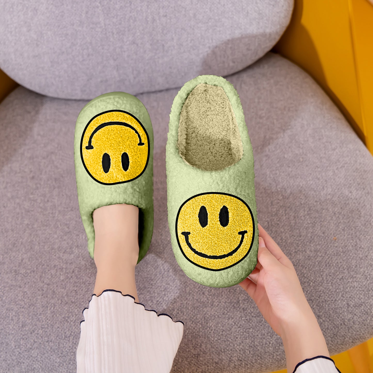 Blue Zone Planet | Melody Smiley Face Slippers BLUE ZONE PLANET