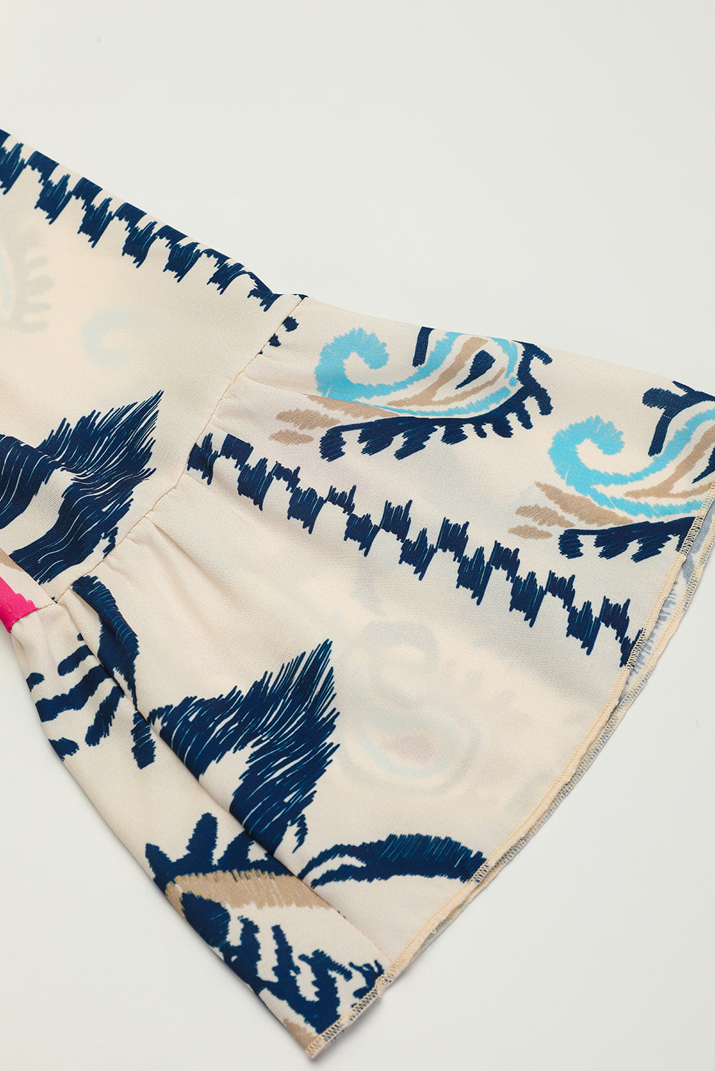 Blue Zone Planet | White Printed Tribal Print Bracelet Sleeve Buttoned Mini Dress Blue Zone Planet