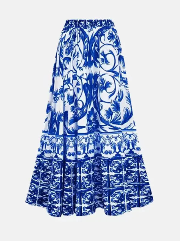 fashion trend floral print one-piece swimsuit, skirt (single piece) BLUE ZONE PLANET