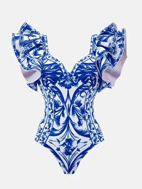 fashion trend floral print one-piece swimsuit, skirt (single piece) BLUE ZONE PLANET