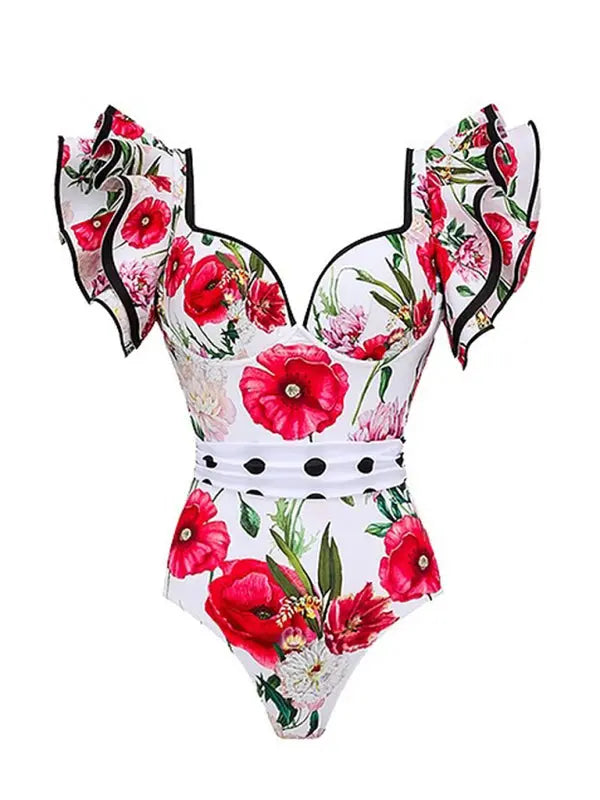 fashion trend floral print one-piece swimsuit, skirt (single piece) BLUE ZONE PLANET