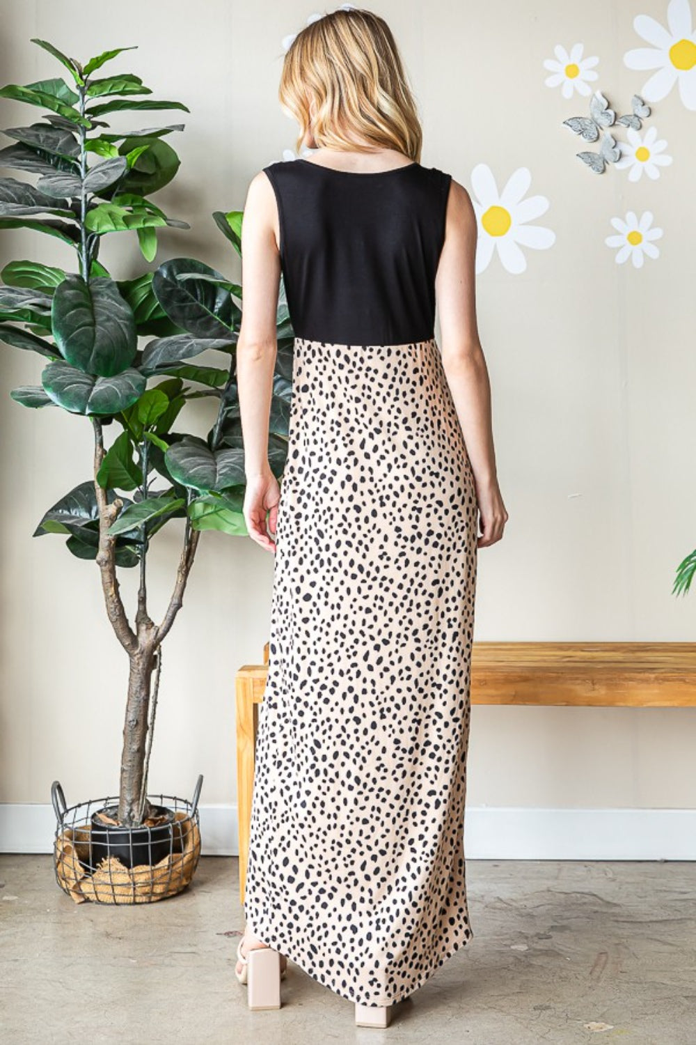 Blue Zone Planet | Heimish Full Size Slit Animal Print V-Neck Wide Strap Dress BLUE ZONE PLANET