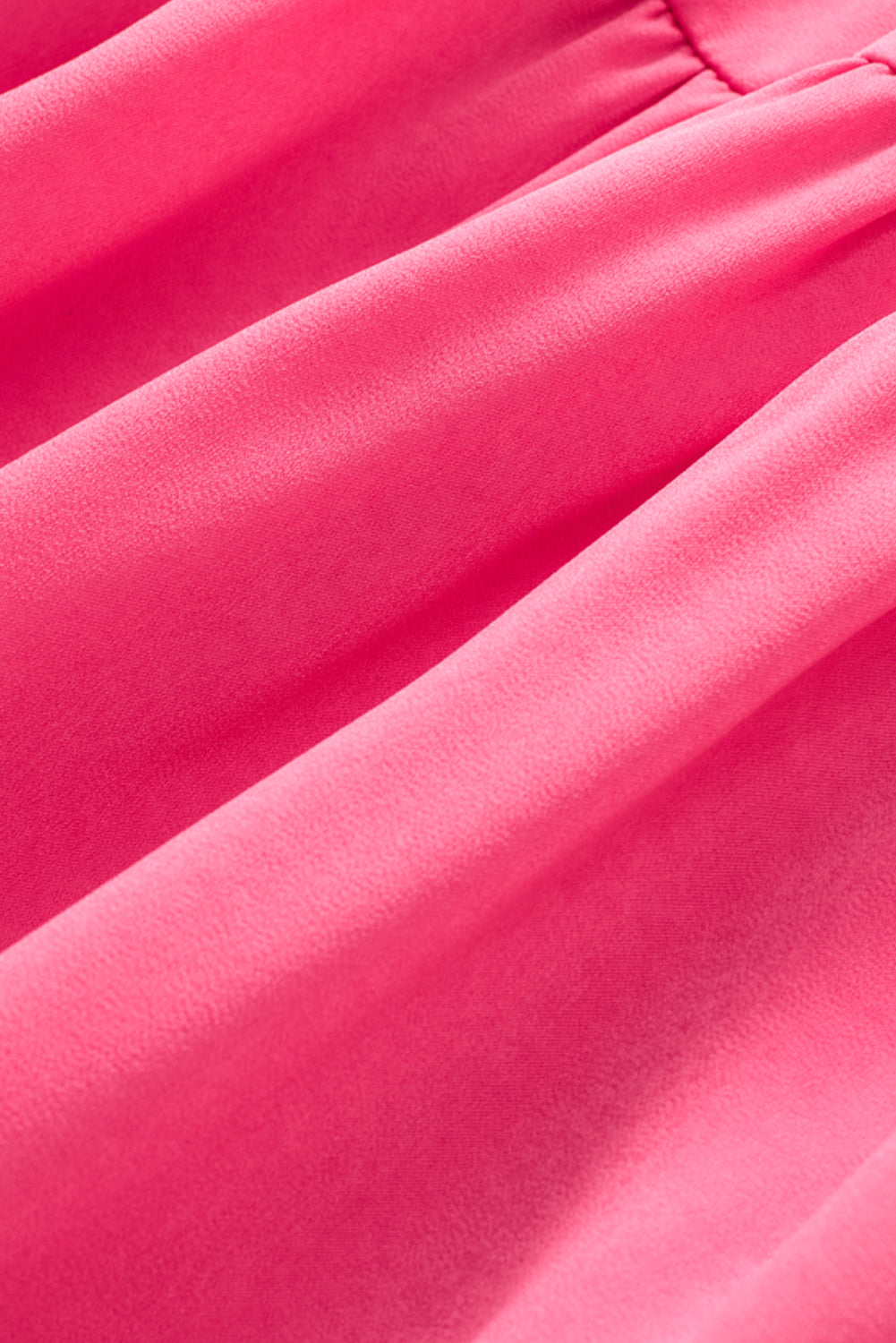 Strawberry Pink Ruched Sleeve V Neck Smock Waist Tiered Ruffled Dress Blue Zone Planet