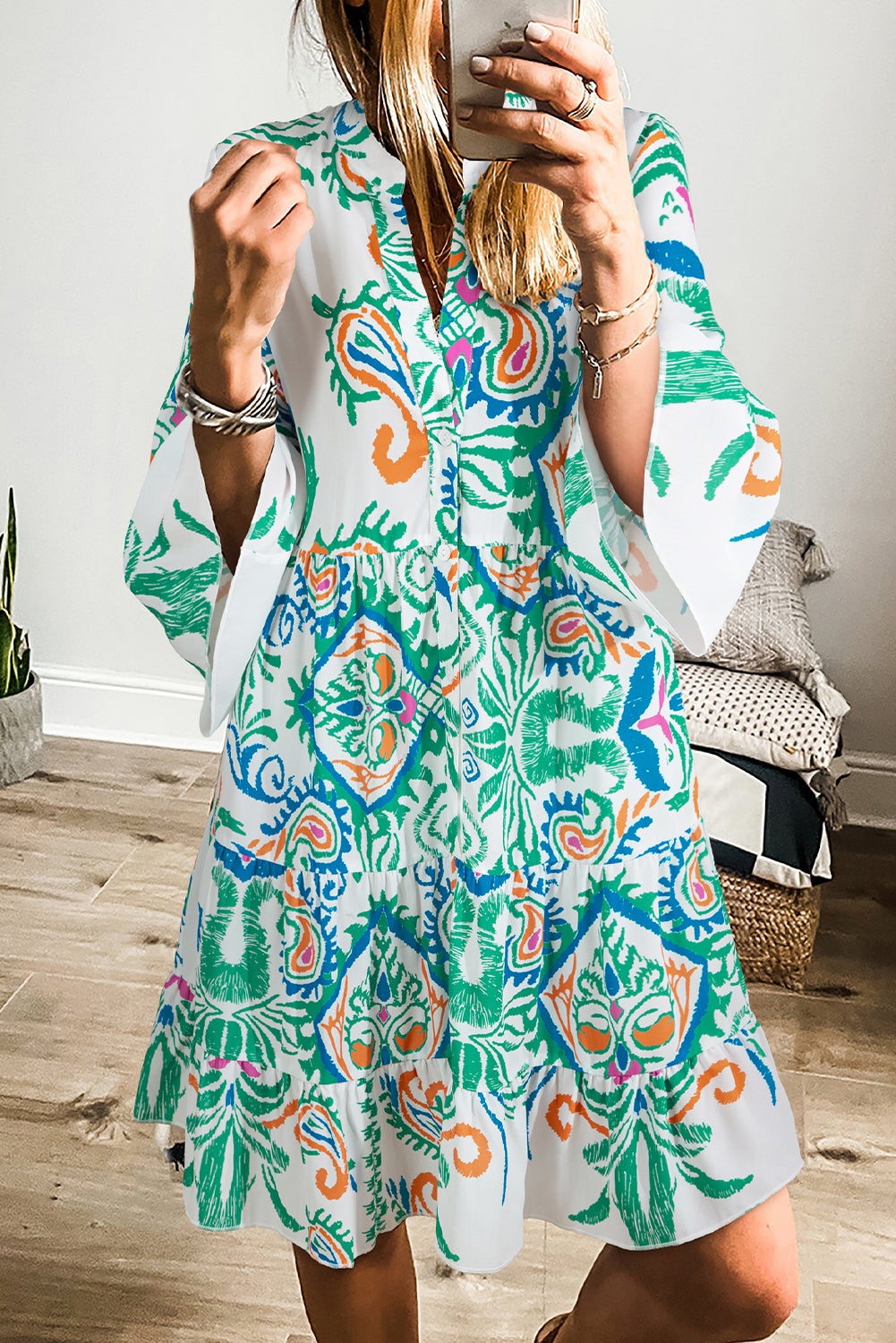 tribal long sleeve dress Zone Planet