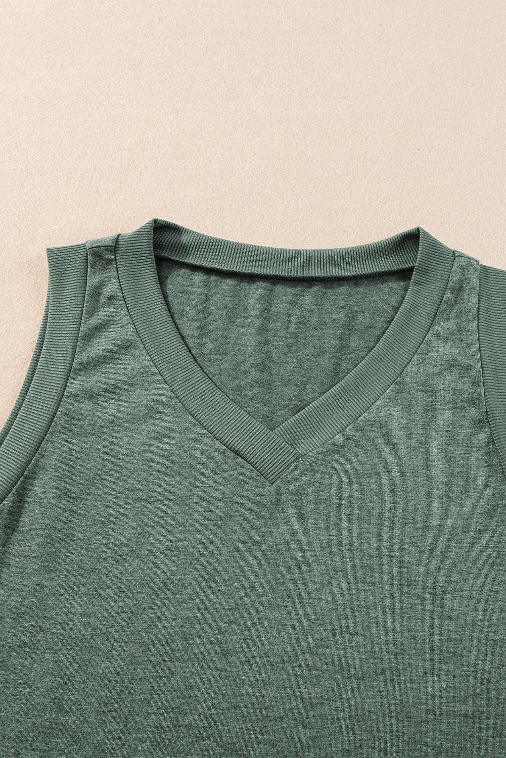 Blue Zone Planet | Black Ribbed V Neck Tank Blue Zone Planet