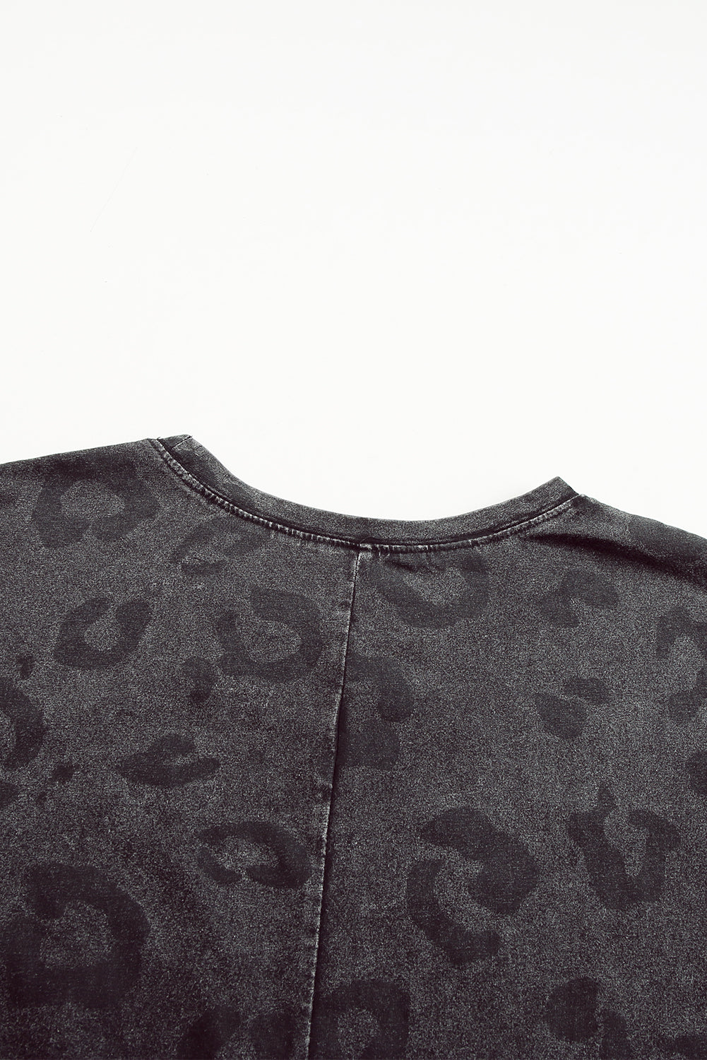 Blue Zone Planet | Gray Vintage Washed Leopard T-Shirt Dress with Pockets Blue Zone Planet