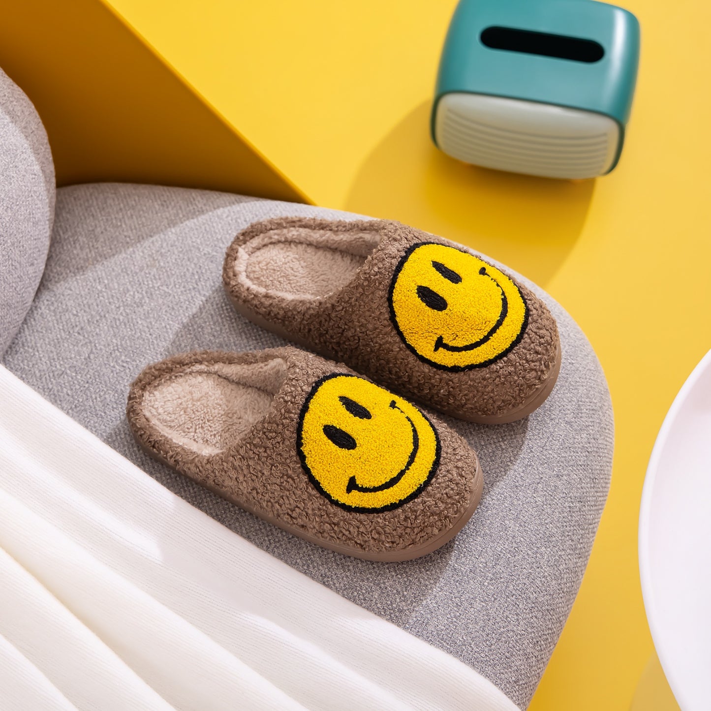 Blue Zone Planet | Melody Smiley Face Slippers BLUE ZONE PLANET