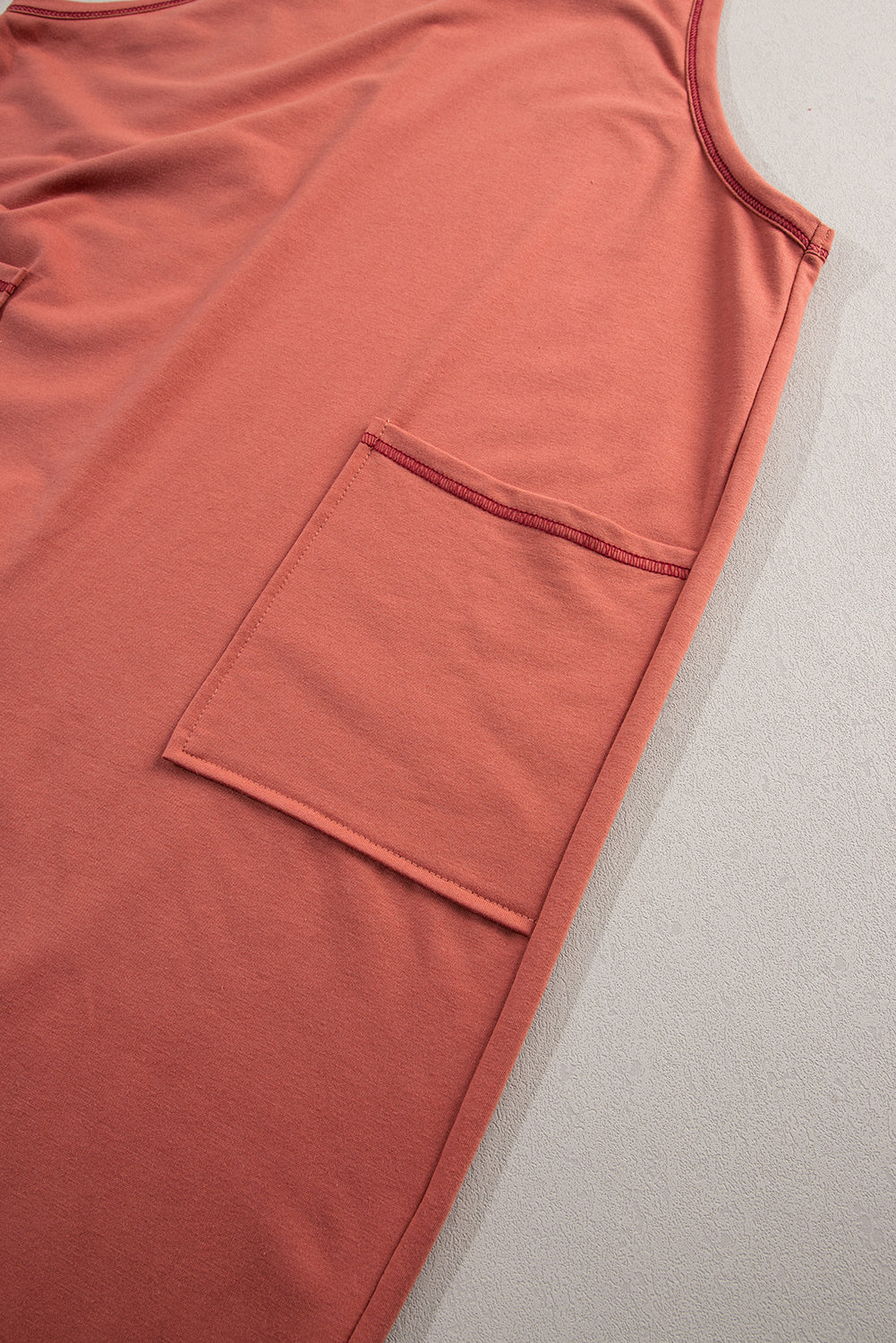 Blue Zone Planet | Apricot Side Pockets Harem Pants Sleeveless V Neck Jumpsuit Blue Zone Planet